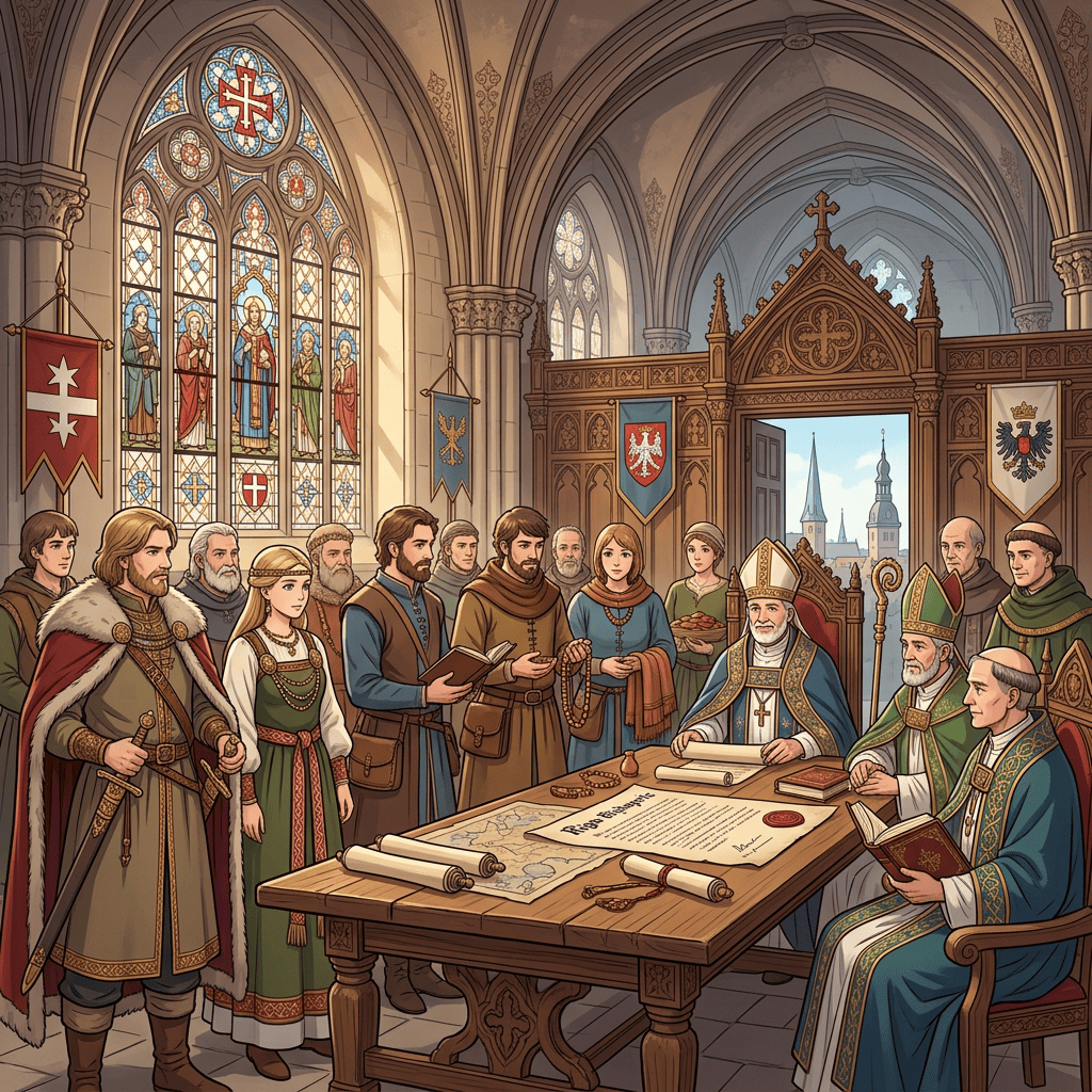 Medieval Baltic nobles, merchants, and bishops assembly