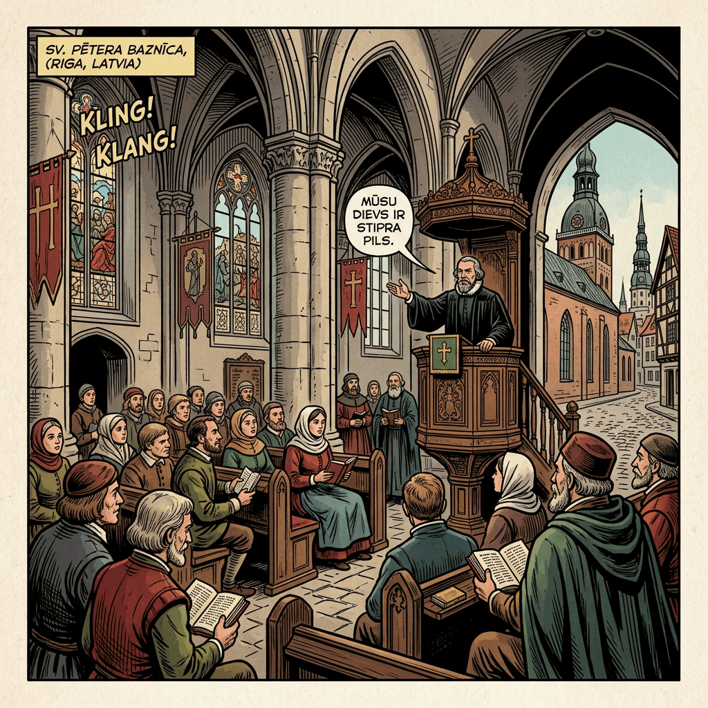 16th century Lutheran church gathering in Riga