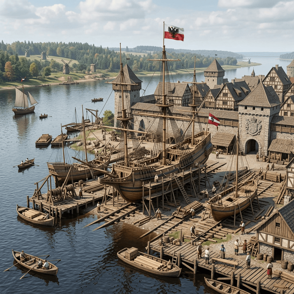 17th century Baltic duke shipbuilding port