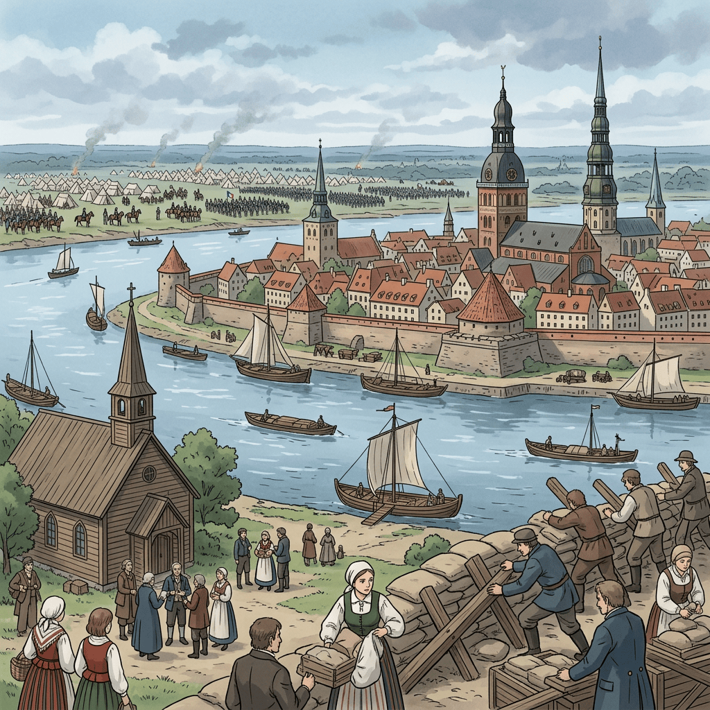 1812 Riga under Napoleon threat