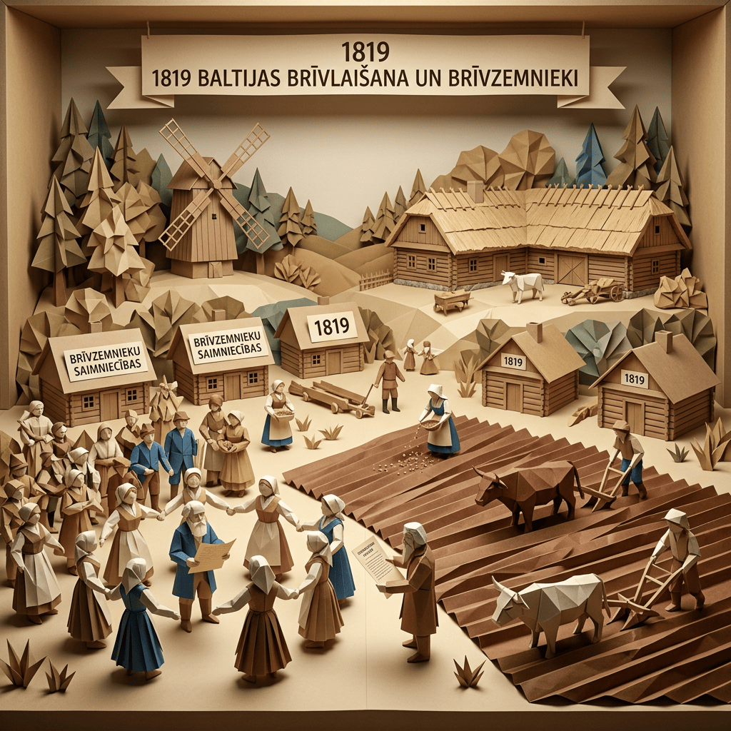 1819 Baltic emancipation and free farms scene